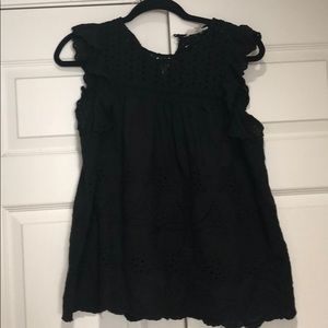 Black eyelet top